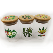 Large Glass Food Storage Jars Wholesale Glass Jar Wooden Lid for Honey Food Candy Glass Jar